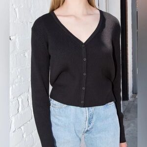 Brandy Melville ribbed black cardigan button sweater